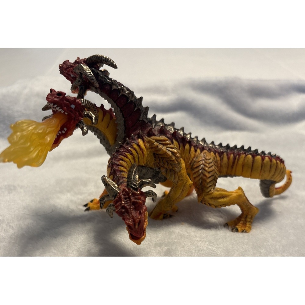 Safari Ltd 2010 Three Headed Fire Dragon Action Figure Mythical Fantasy